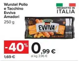 Carrefour Iper Wurstel Pollo e Tacchino Evviva Amadori offerta