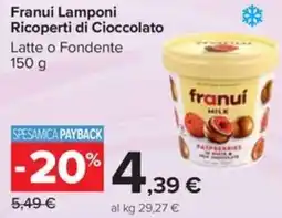 Carrefour Franui lamponi ricoperti di cioccolato offerta