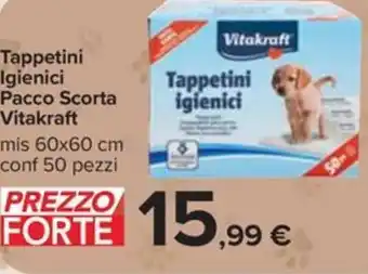 Carrefour Tappetini Igienici Pacco Scorta Vitakraft offerta