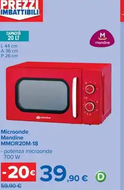 Carrefour Microonde Mandine MMOR20M-18 offerta