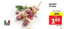 Lidl Spiedini di suino offerta