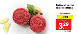 Lidl Tartare di bovino adulto scottona offerta