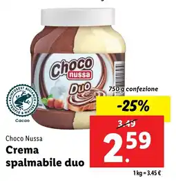 Lidl Choco Nussa Crema spalmabile duo offerta