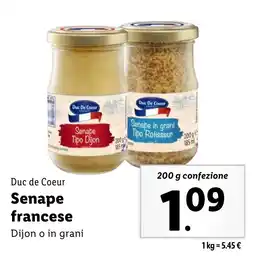 Lidl Duc de Coeur Senape francese offerta