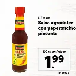 Lidl El Tequito Salsa agrodolce con peperoncino piccante offerta