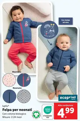 Lidl lupilu Felpa per neonati offerta