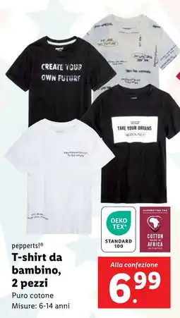 Lidl pepperts! T-shirt da bambino, 2 pezzi offerta