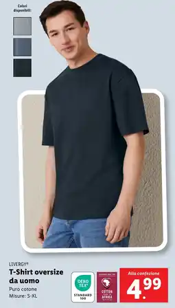 Lidl LIVERGY T-Shirt oversize da uomo offerta