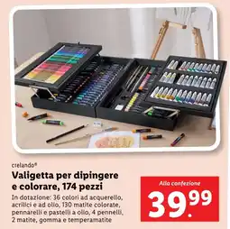 Lidl crelando Valigetta per dipingere e colorare, 174 pezzi offerta