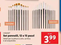 Lidl crelando Set pennelli, 12 o 15 pezzi offerta