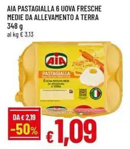 Famila Aia pastagialla 6 uova fresche medie da allevamento a terra offerta
