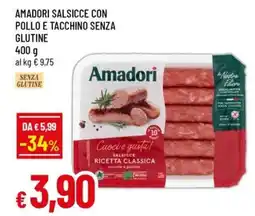 Famila Amadori salsicce con pollo e tacchino senza glutine offerta