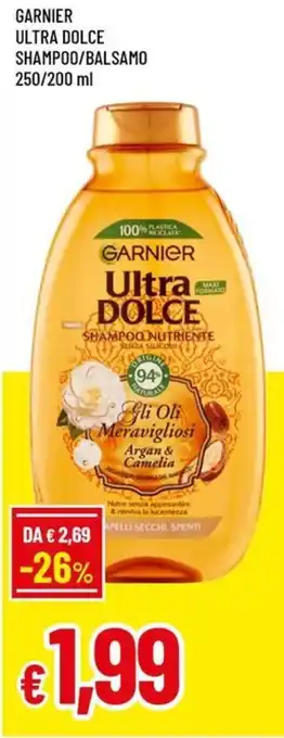 Famila Garnier ultra dolce shampoo/balsamo offerta