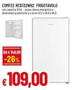 Famila COMFEE RCD132WH2 FRIGOTAVOLO offerta