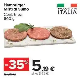 Carrefour Market Hamburger Misti di Suino offerta
