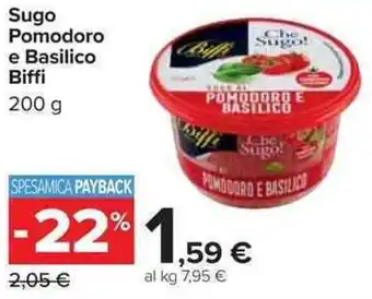 Carrefour Market Sugo Pomodoro e Basilico Biffi offerta