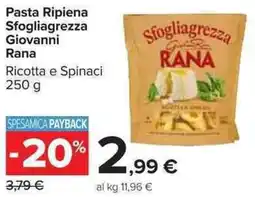 Carrefour Market Pasta Ripiena Sfogliagrezza Giovanni Rana offerta