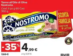 Carrefour Market Tonno all'Olio di Oliva Nostromo offerta
