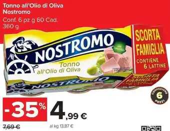 Carrefour Market Tonno all'Olio di Oliva Nostromo offerta