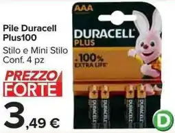 Carrefour Market Pile Duracell Plus100 offerta