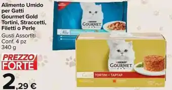 Carrefour Market Alimento Umido per Gatti Gourmet Gold Tortini, Straccetti, Filetti o Perle offerta