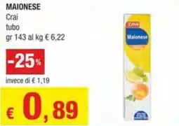 Crai Maionese crai tubo offerta