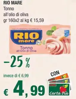 Crai RIO MARE Tonno all'olio di oliva offerta