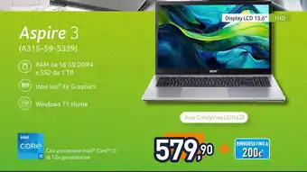 Unieuro acer Aspire 3 offerta