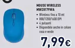 Unieuro MOUSE WIRELESS MWZ8179WA offerta
