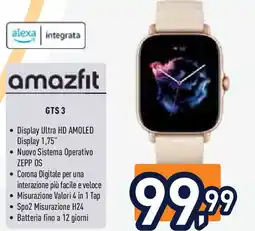 Unieuro Amazfit GTS 3 offerta