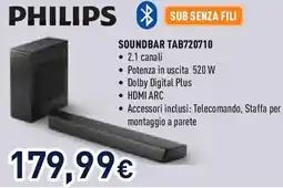 Unieuro PHILIPS SOUNDBAR TAB720710 offerta