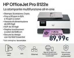 Unieuro HP OfficeJet Pro 8122e offerta
