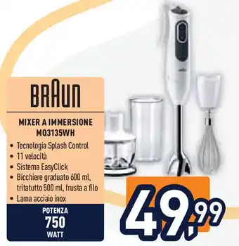 Unieuro Braun mixer a immersione mq3135wh offerta