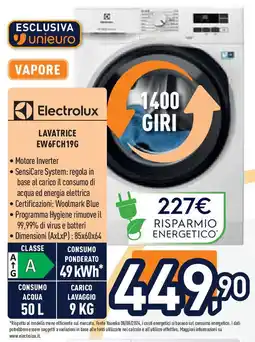 Unieuro Electrolux LAVATRICE EW6FCH19G offerta