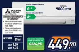 Unieuro MITSUBISHI ELECTRIC CLIMATIZZAZIONE CONDIZIONATORE MONOSPLIT KIT MSZDW25VF offerta