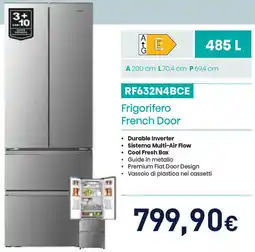 Unieuro HISENSE Frigorifero French Door RF632N4BCE offerta
