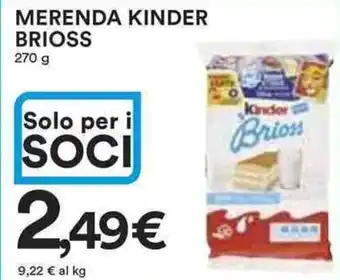 Ipercoop Merenda kinder BRIOSS offerta