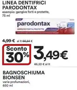 Ipercoop Linea dentifrici PARODONTAX offerta