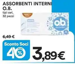 Ipercoop Assorbenti interni O.B. offerta