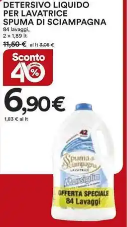 Ipercoop Detersivo liquido per lavatrice SPUMA DI SCIAMPAGNA offerta