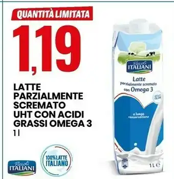 Eurospin Latte parzialmente scremato uht con acidi grassi omega 3 offerta