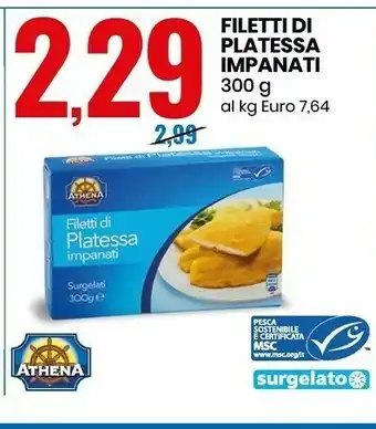 Eurospin Filetti di platessa impanati 300 g(ml) offerta