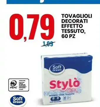 Eurospin Soft dream tovaglioli decorati effetto tessuto offerta