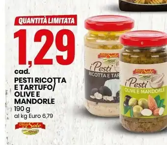 Eurospin Pesti ricotta e tartufo/olive e mandorle offerta
