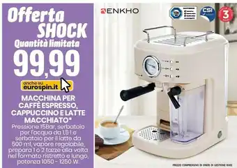 Eurospin Enkho macchina per caffe espresso offerta