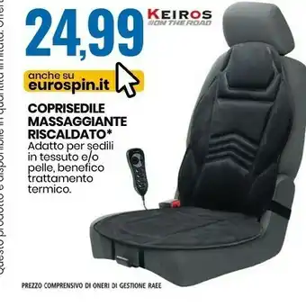 Eurospin Keiros coprisedile massaggiante riscaldato offerta