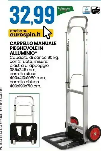 Eurospin Carrello manuale pieghevole in alluminio offerta