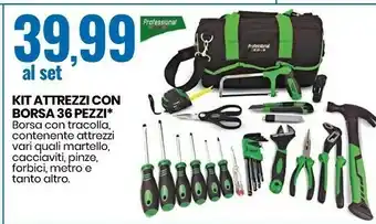 Eurospin Kit attrezzi con borsa 36 pezzi offerta