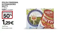 Ipercoop Polpa finissima di pomodoro MUTTI offerta