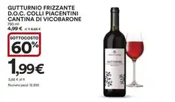 Ipercoop Gutturnio frizzante d.o.c. colli piacentini cantina di vicobarone offerta